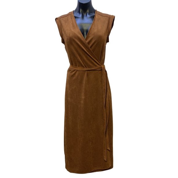 Banana Republic Dresses & Skirts - *Banana Republic Faux Suede Fabric Brown Wrap Dress Size 6
